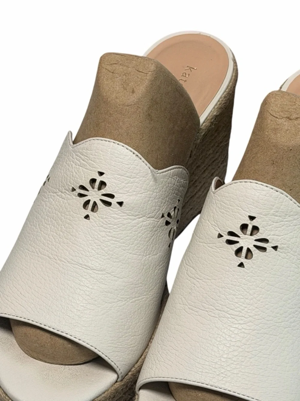 Kate Spade ♠️ NY Leather Tia Lea Espadrille Wedge with Floral Cutouts- 8.5